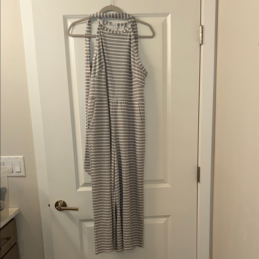 Striped Sleeveless Jumpsuit